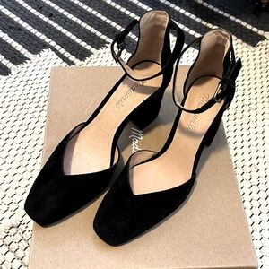 MADEWELL Dove Ankle Strap Shoes 5.5 Black Suede